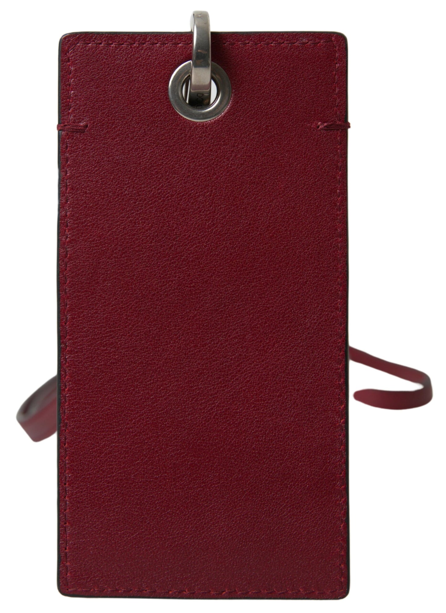 Dolce & Gabbana Elegant Red Leather Cardholder with Lanyard - KALAJ