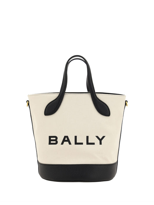 Bally Elegant Monogram Bucket Bag in Black & White - KALAJ