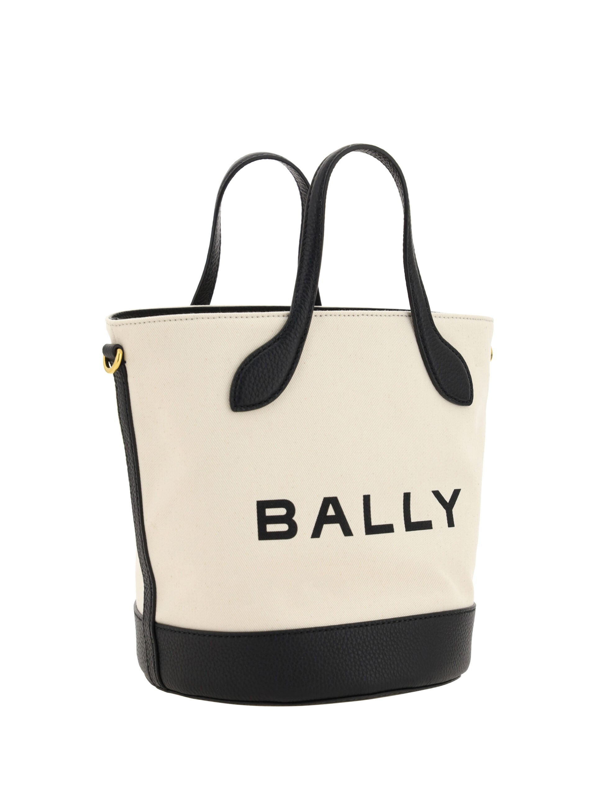 Bally Elegant Monogram Bucket Bag in Black & White - KALAJ