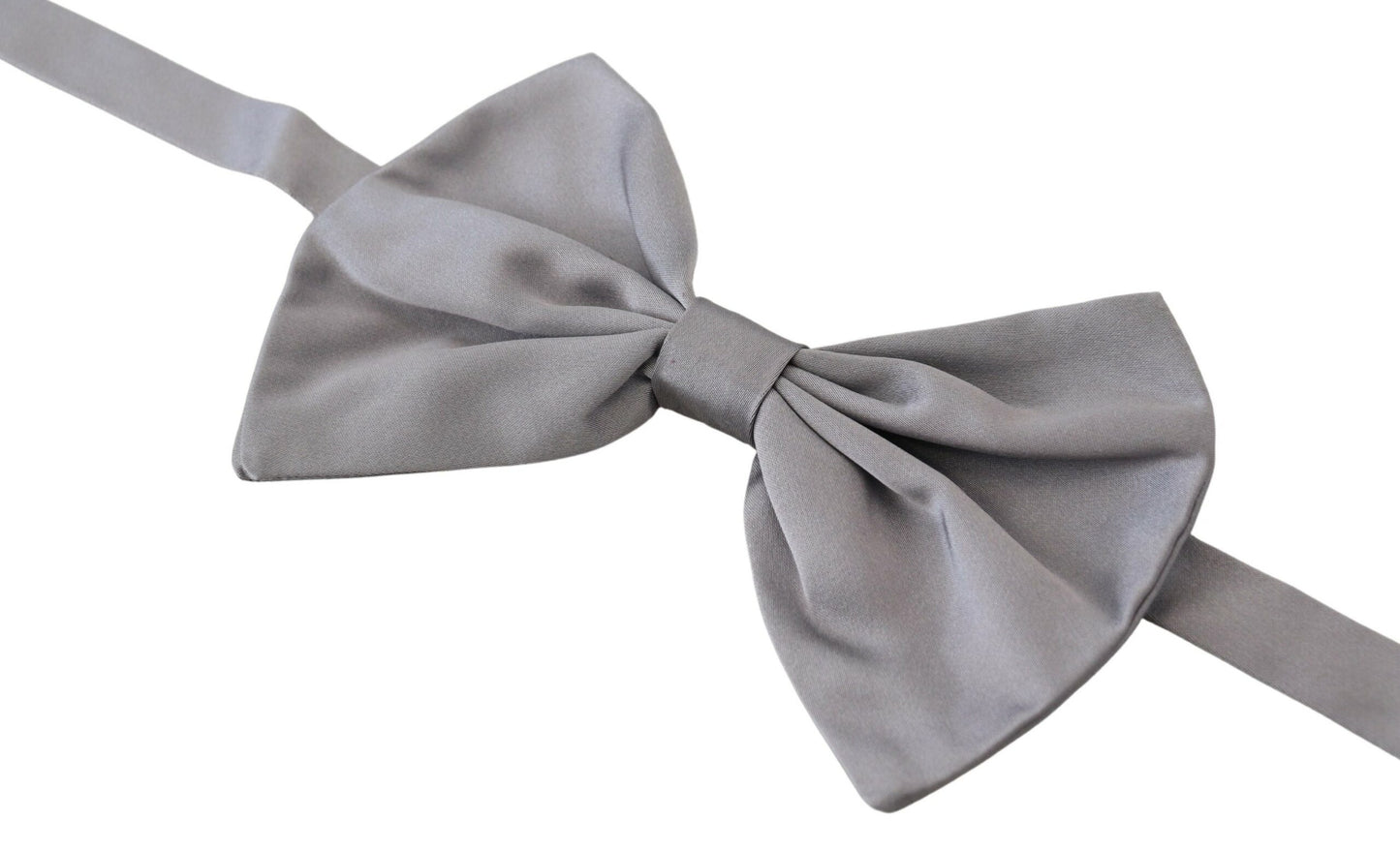 Dolce & Gabbana Elegant Silver Gray Silk Bow Tie - KALAJ