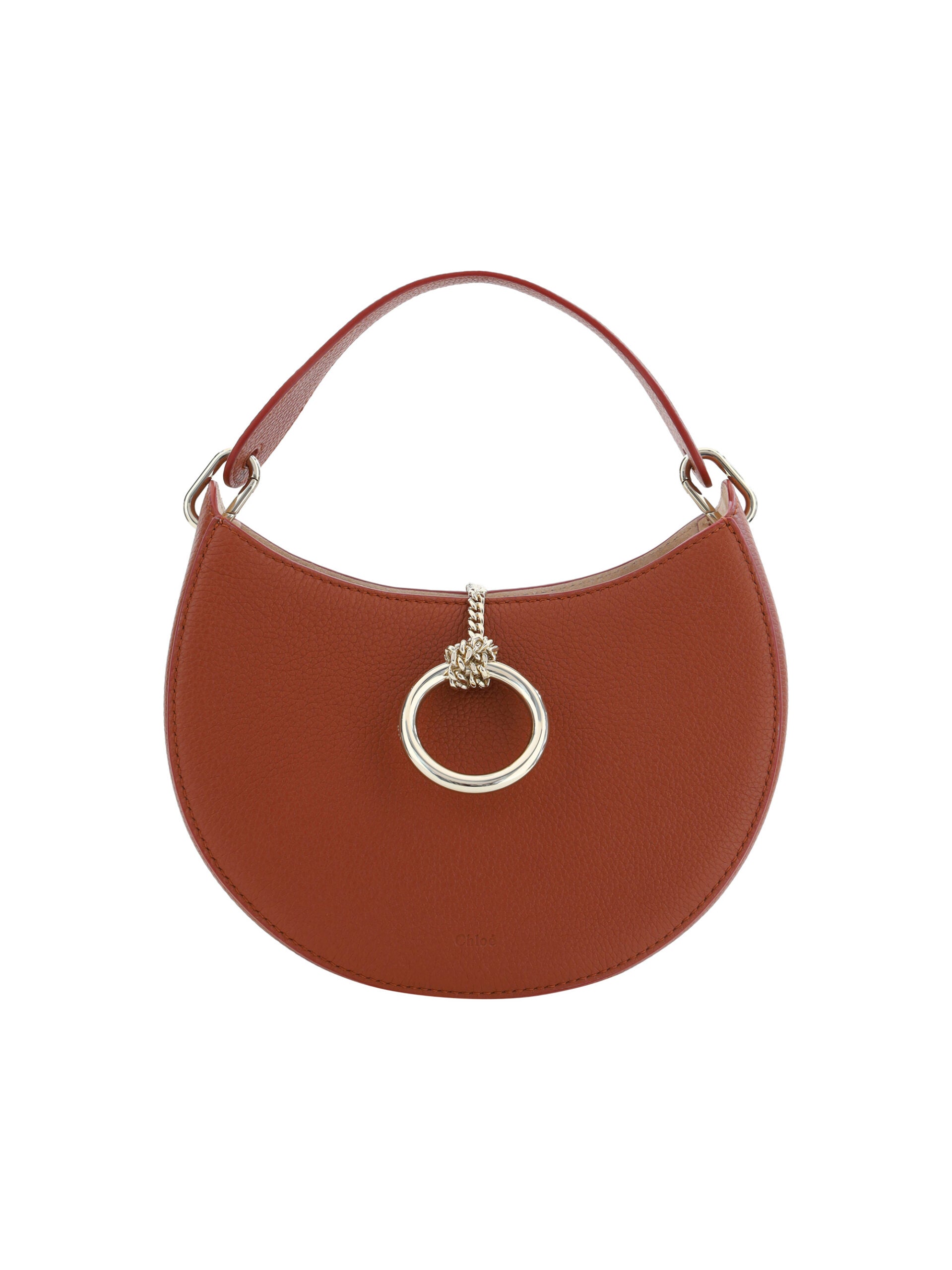 Chloé Sepia Brown Small Arlène Leather Shoulder Bag - KALAJ