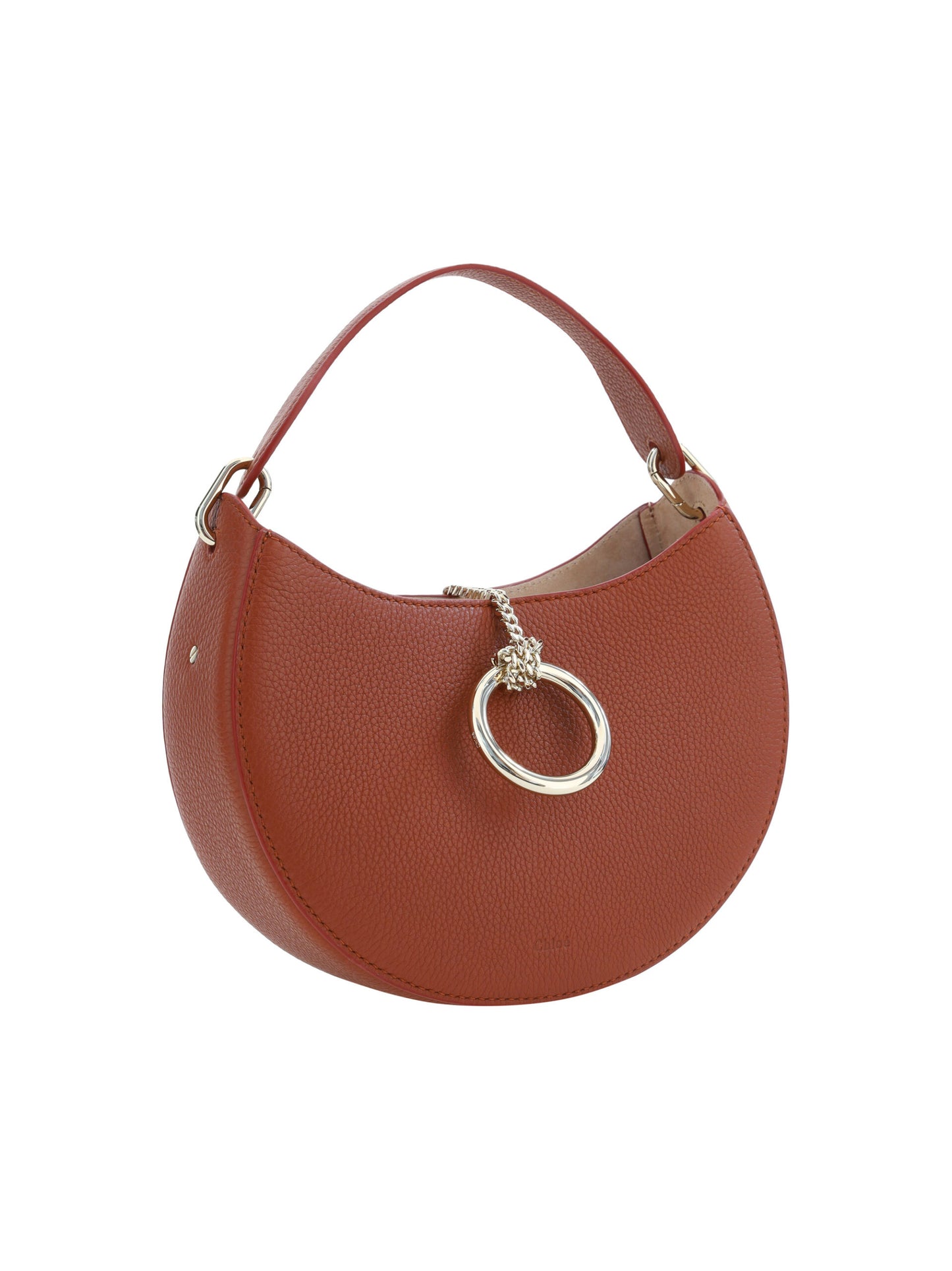 Chloé Sepia Brown Small Arlène Leather Shoulder Bag - KALAJ