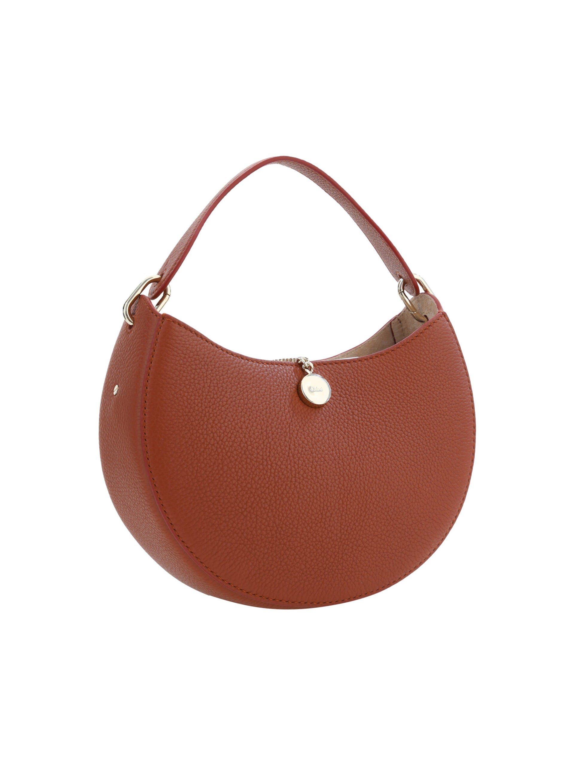 Chloé Sepia Brown Small Arlène Leather Shoulder Bag - KALAJ