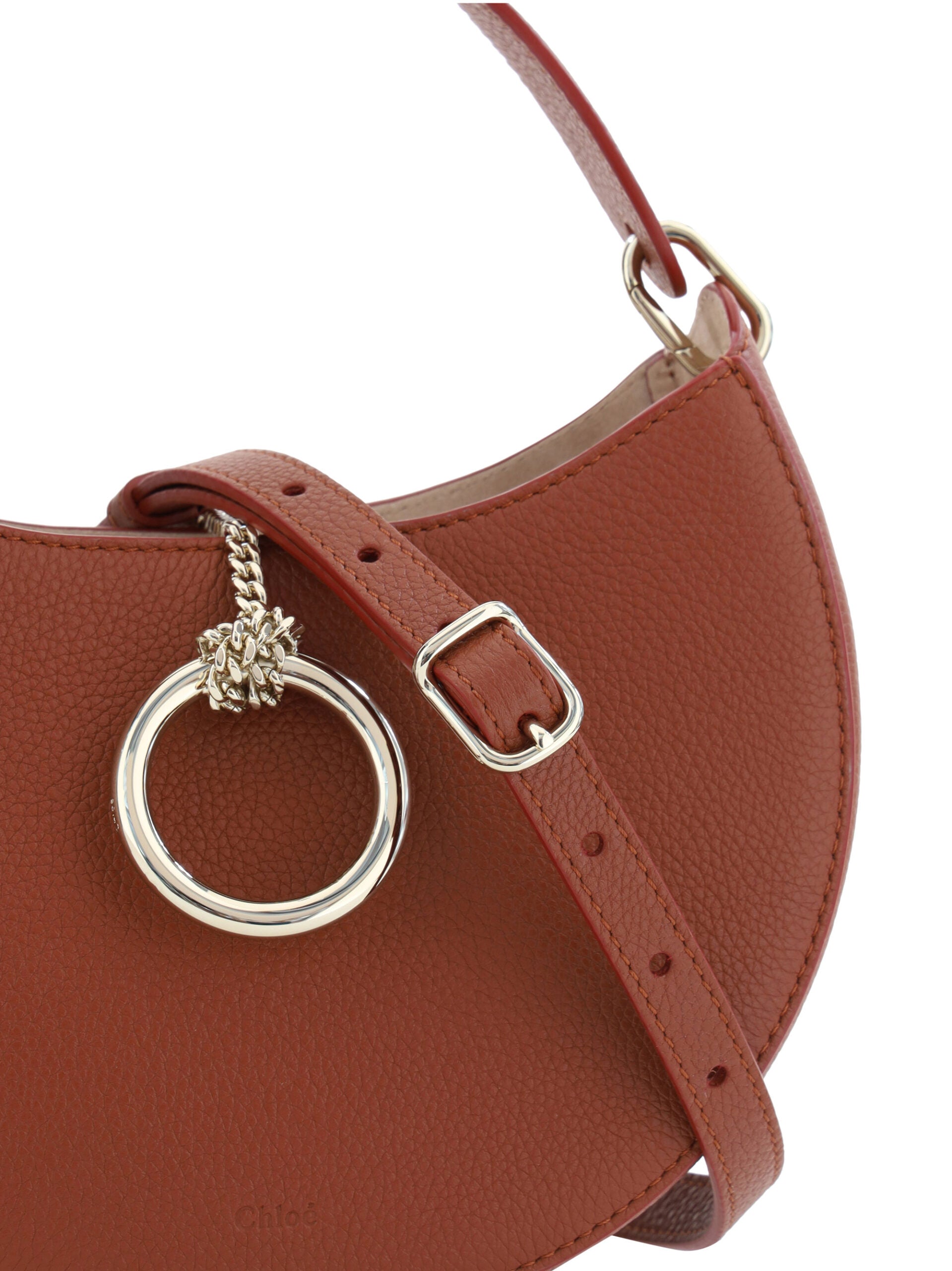 Chloé Sepia Brown Small Arlène Leather Shoulder Bag - KALAJ