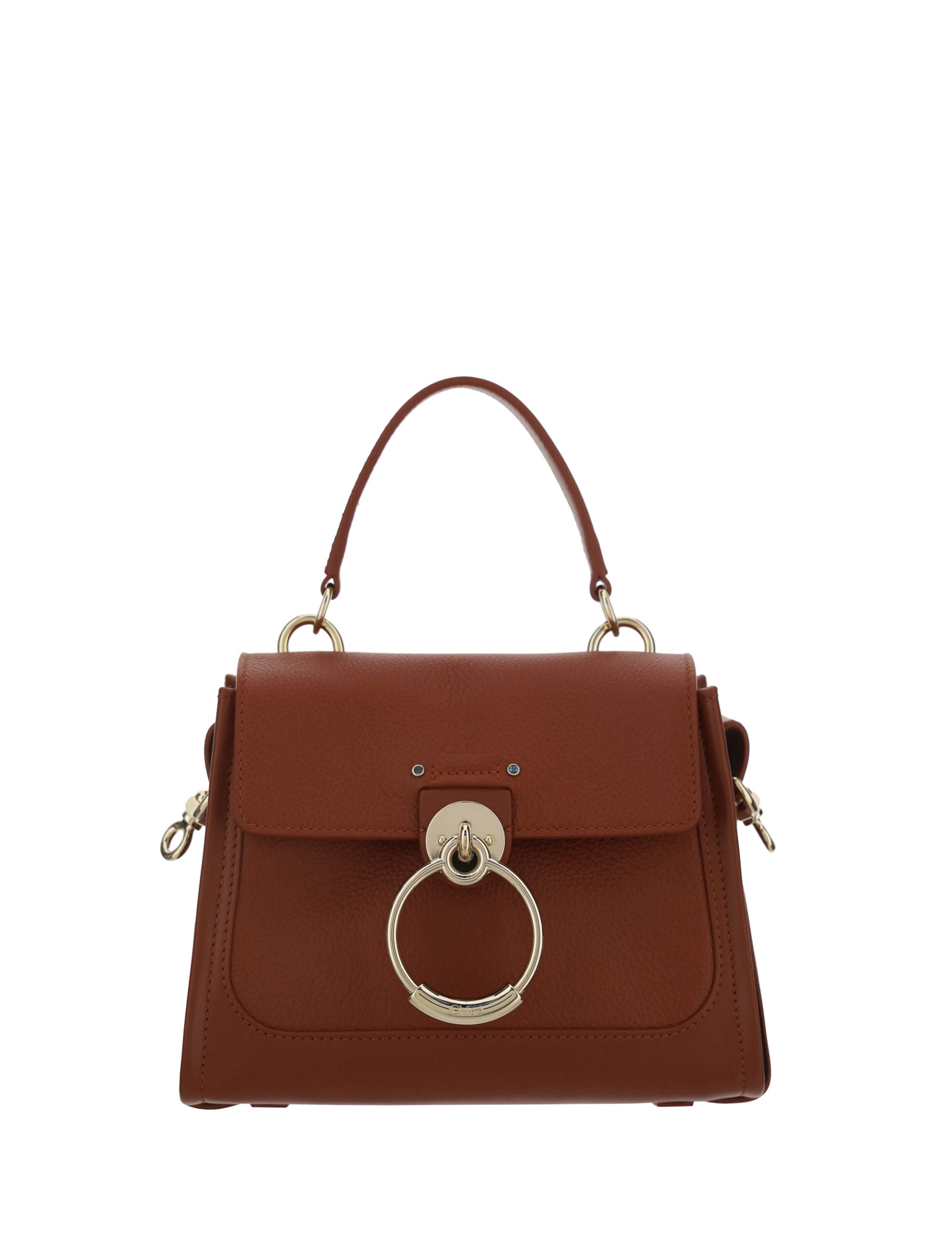 Chloé Elegant Sepia Brown Calfskin Shoulder Handbag - KALAJ