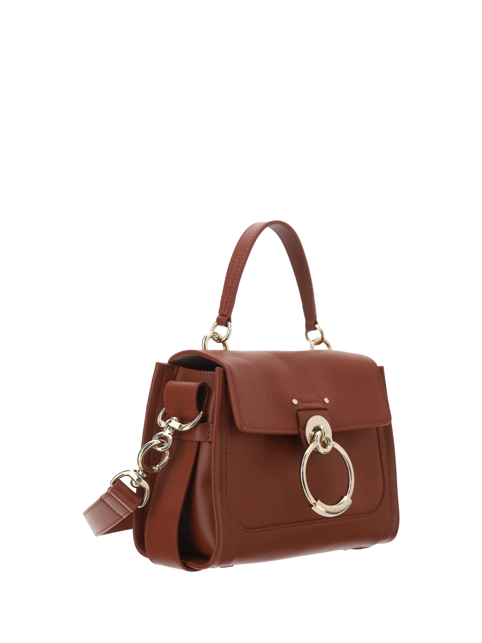 Chloé Elegant Sepia Brown Calfskin Shoulder Handbag - KALAJ