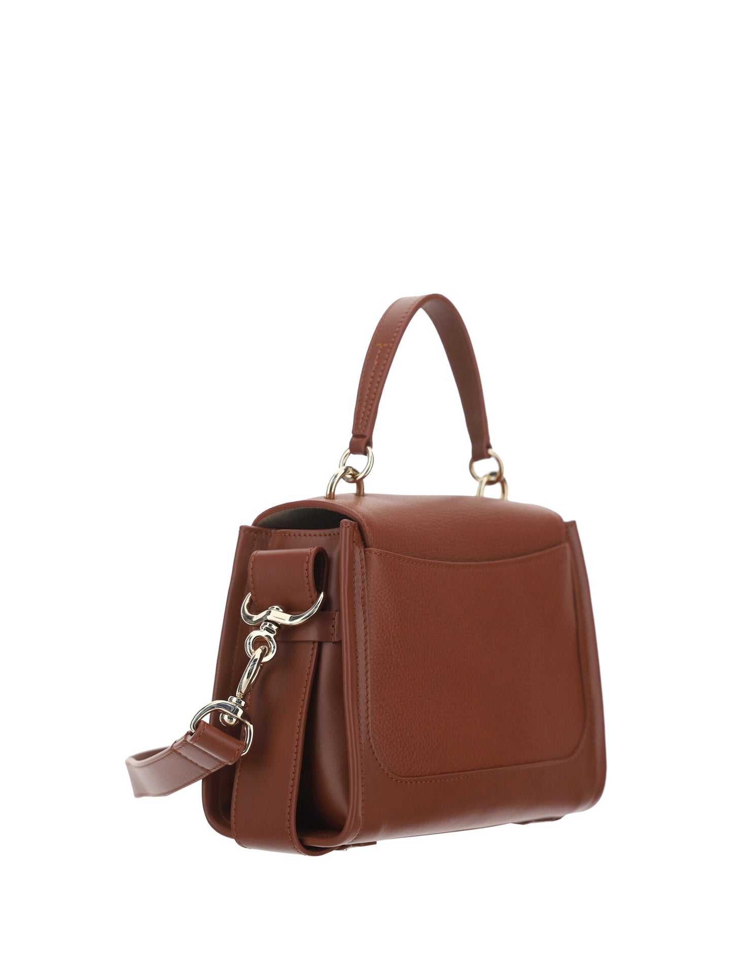 Chloé Elegant Sepia Brown Calfskin Shoulder Handbag - KALAJ