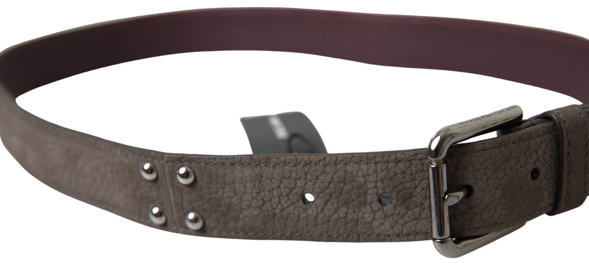 Dolce & Gabbana Elegant Brown Leather Belt with Metal Buckle - KALAJ