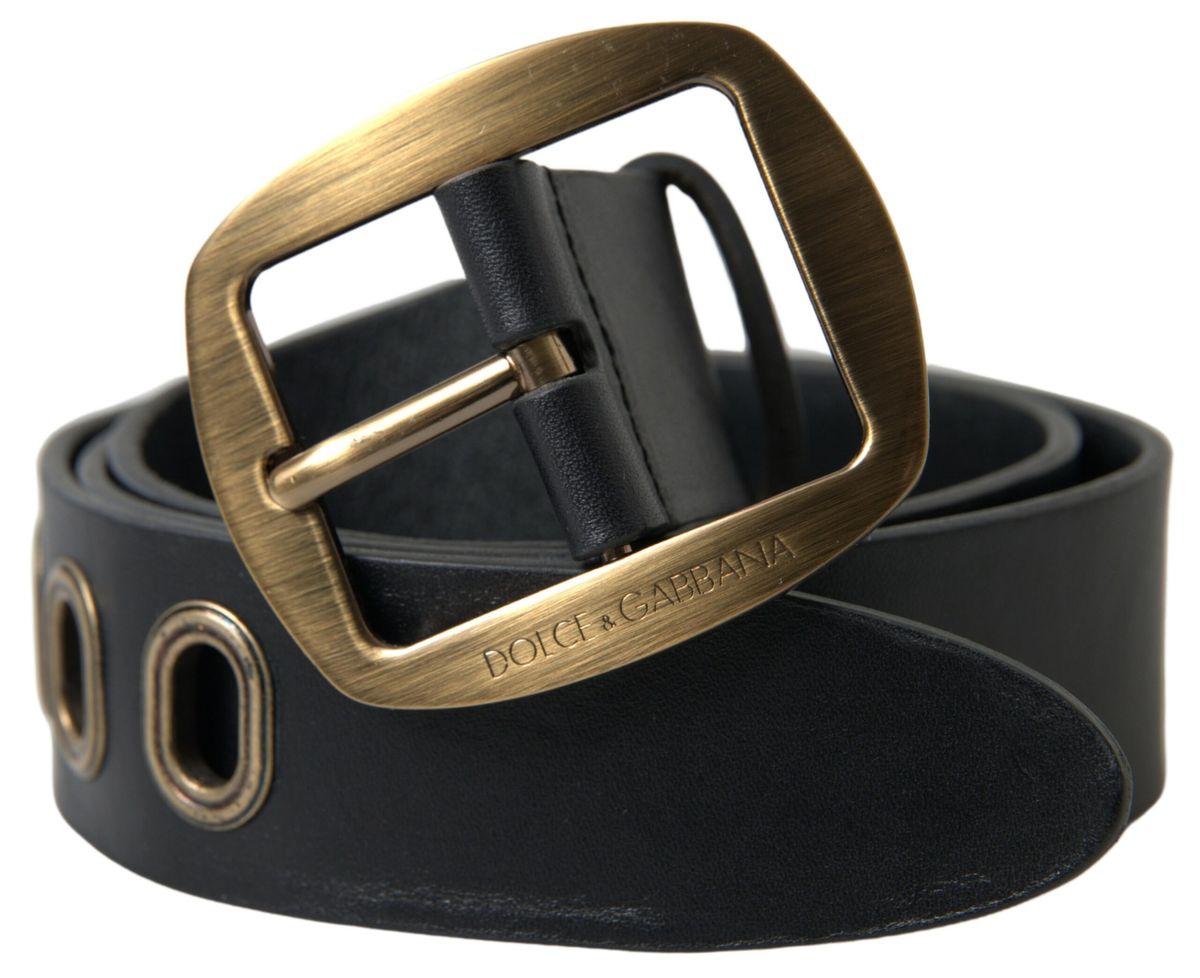 Dolce & Gabbana Sleek Italian Leather Belt with Metal Buckle - KALAJ