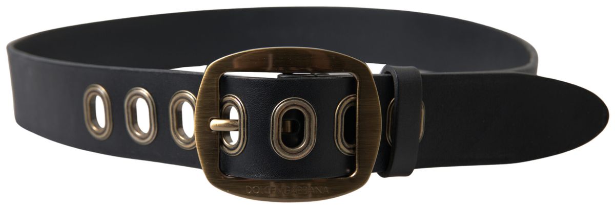 Dolce & Gabbana Sleek Italian Leather Belt with Metal Buckle - KALAJ