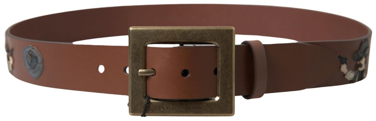 Dolce & Gabbana Elegant Leather Belt with Metal Buckle - KALAJ