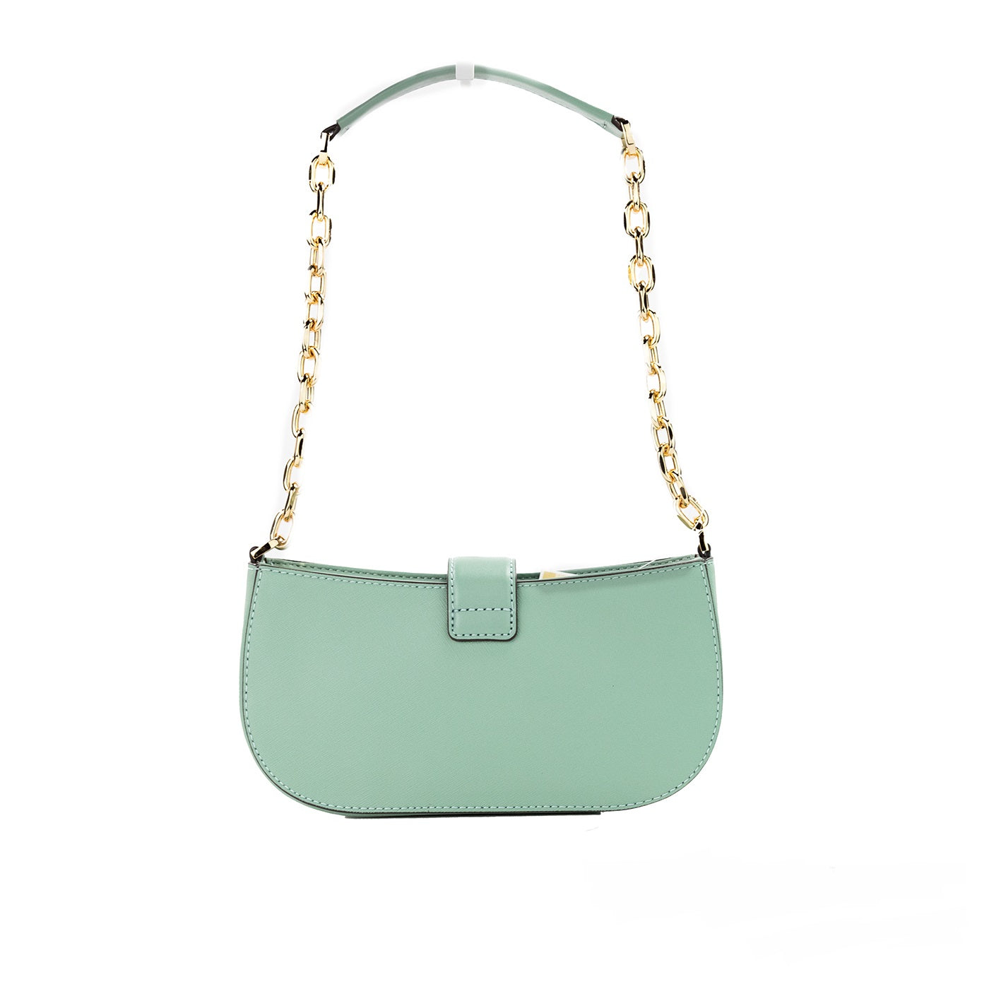 Michael Kors Carmen Small Sea Green Leather Pouchette Shoulder Crossbody Purse - KALAJ