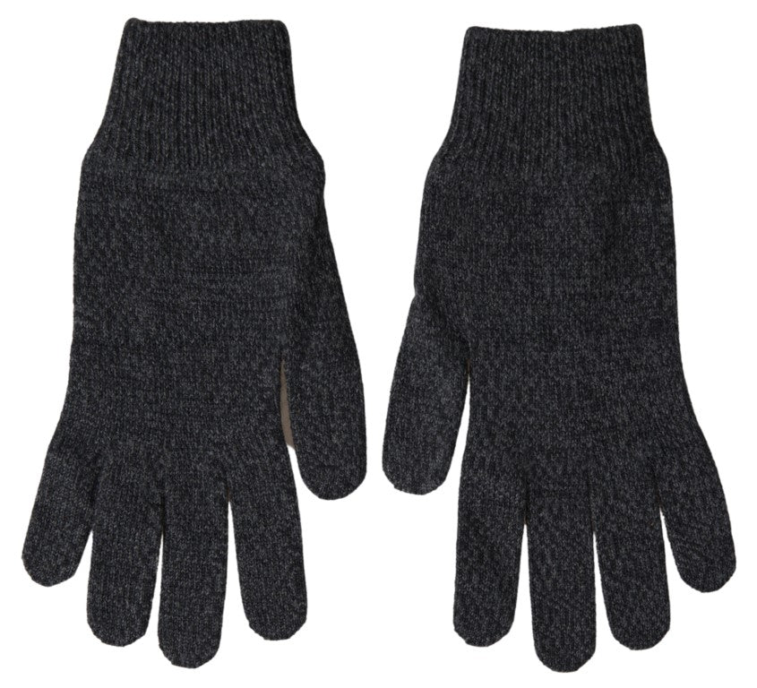 Dolce & Gabbana Elegant Virgin Wool Winter Gloves in Gray - KALAJ