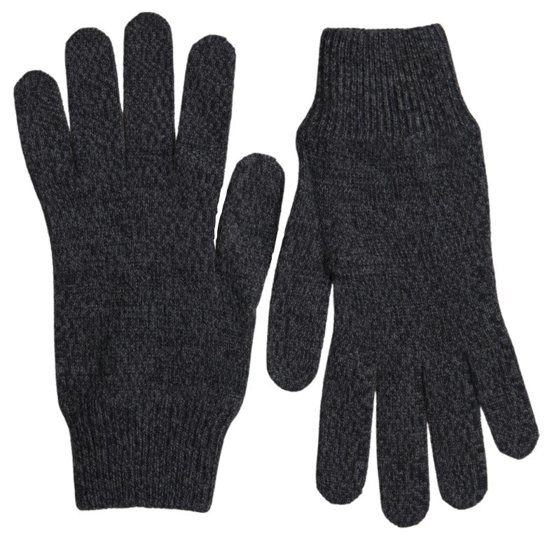 Dolce & Gabbana Elegant Virgin Wool Winter Gloves in Gray - KALAJ