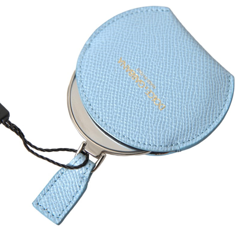 Dolce & Gabbana Elegant Leather Mirror Holder in Light Blue - KALAJ