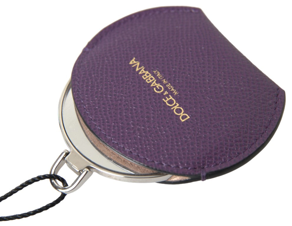 Dolce & Gabbana Elegant Purple Leather Mirror Holder - KALAJ