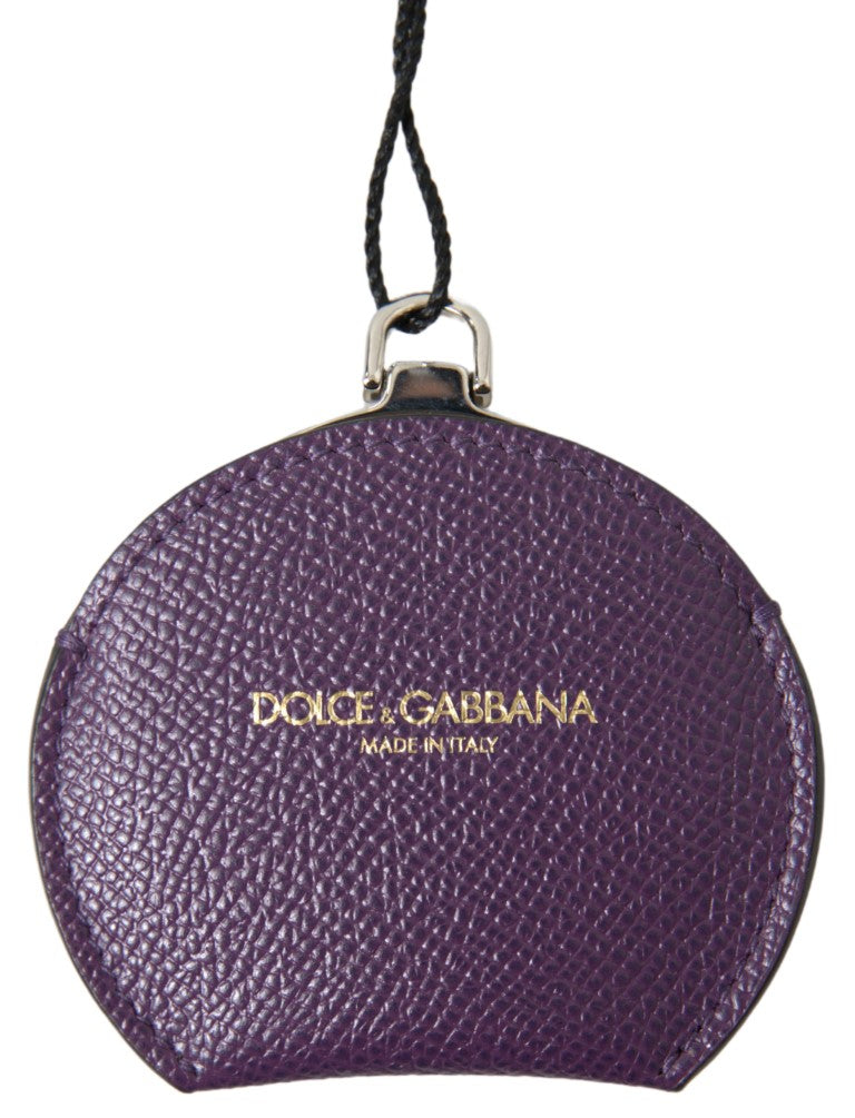 Dolce & Gabbana Elegant Purple Leather Mirror Holder - KALAJ