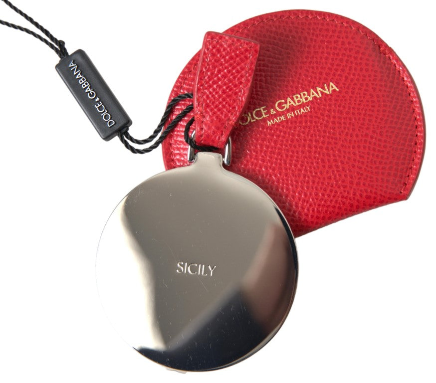 Dolce & Gabbana Elegant Red Leather Mirror Holder - KALAJ