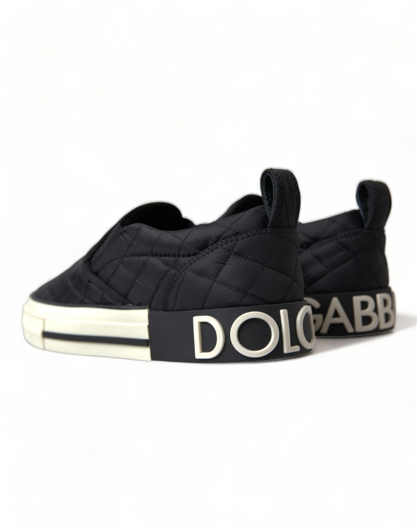 Dolce & Gabbana Elegant Quilted Black Canvas Sneakers