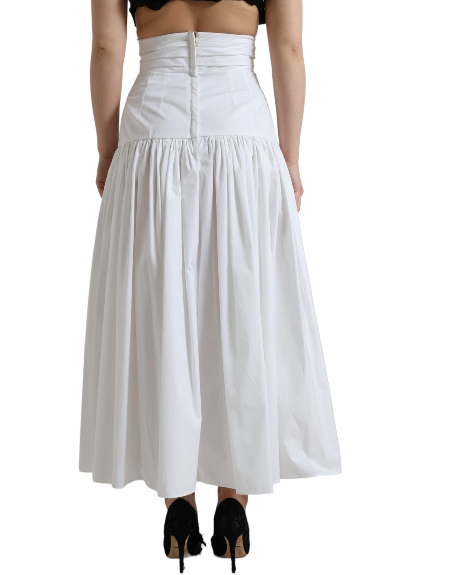 Dolce & Gabbana Elegant High Waist Cotton Maxi Skirt