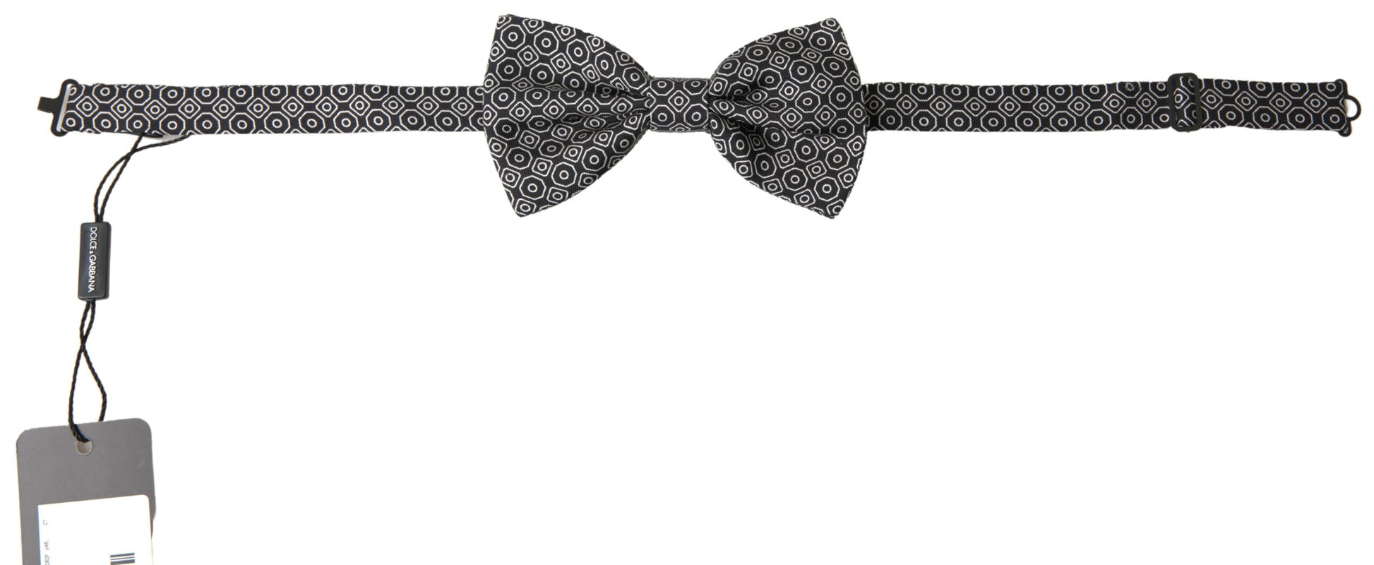 Dolce & Gabbana Elegant Black and White Silk Bow Tie - KALAJ