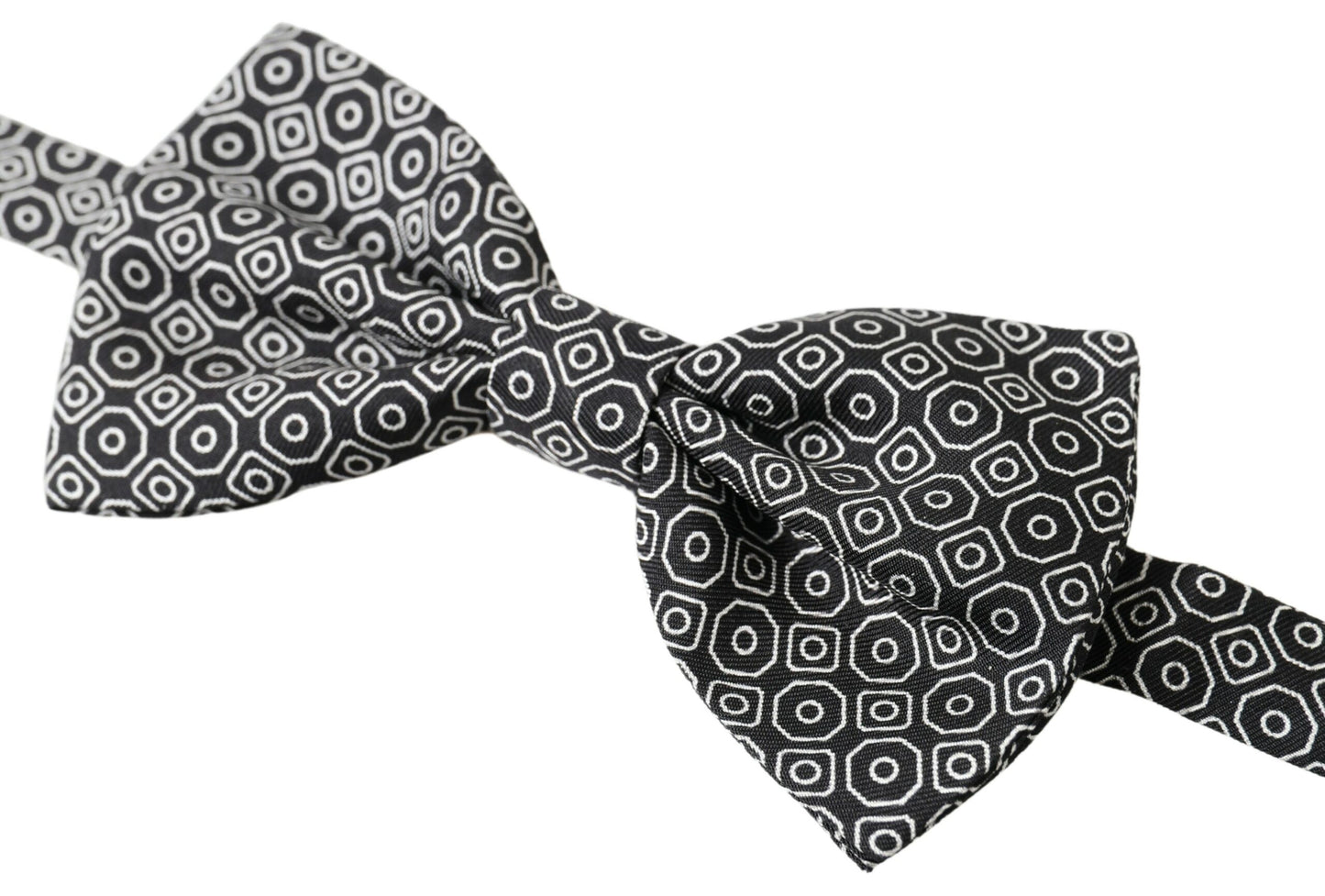 Dolce & Gabbana Elegant Black and White Silk Bow Tie - KALAJ