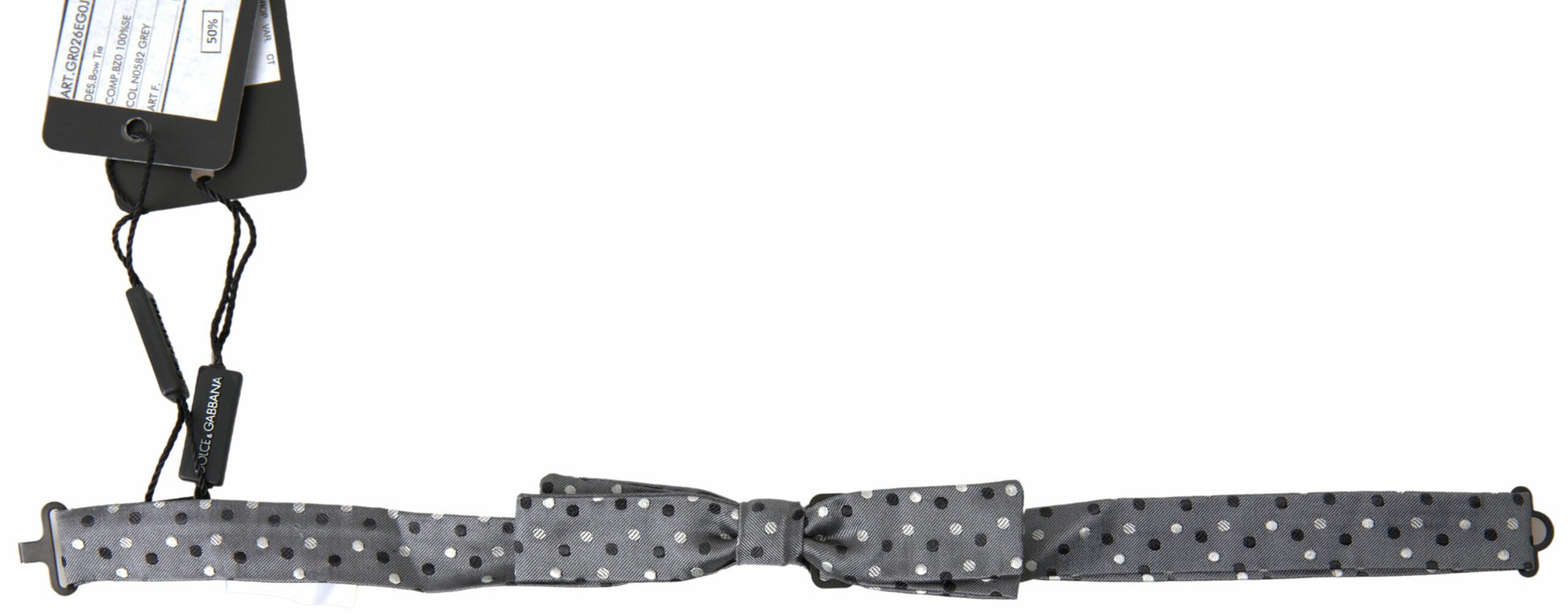 Dolce & Gabbana Elegant Silk Gray Bow Tie - KALAJ