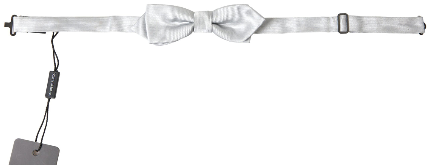 Dolce & Gabbana Elegant Silk Bow Tie in Grey - KALAJ