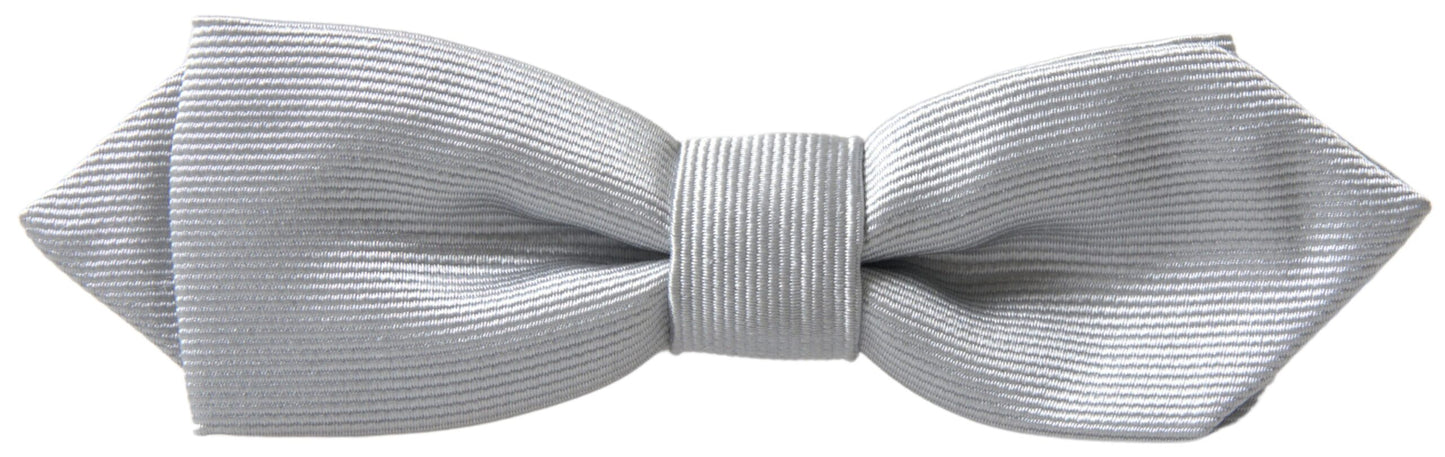 Dolce & Gabbana Elegant Silk Bow Tie in Grey - KALAJ