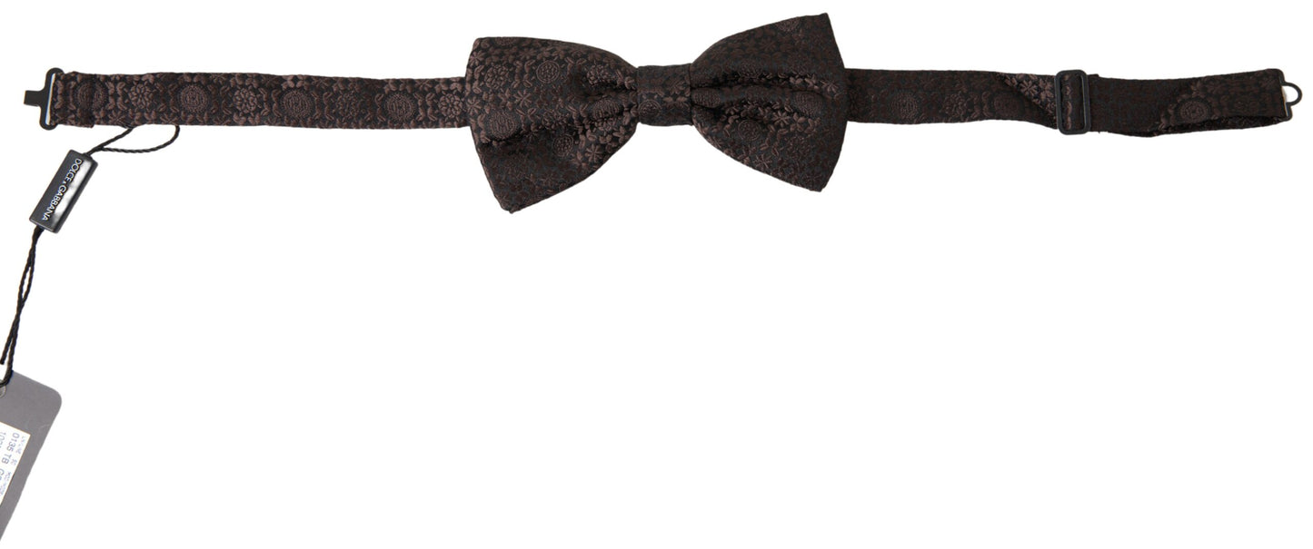 Dolce & Gabbana Elegant Silk Brown Bow Tie - KALAJ