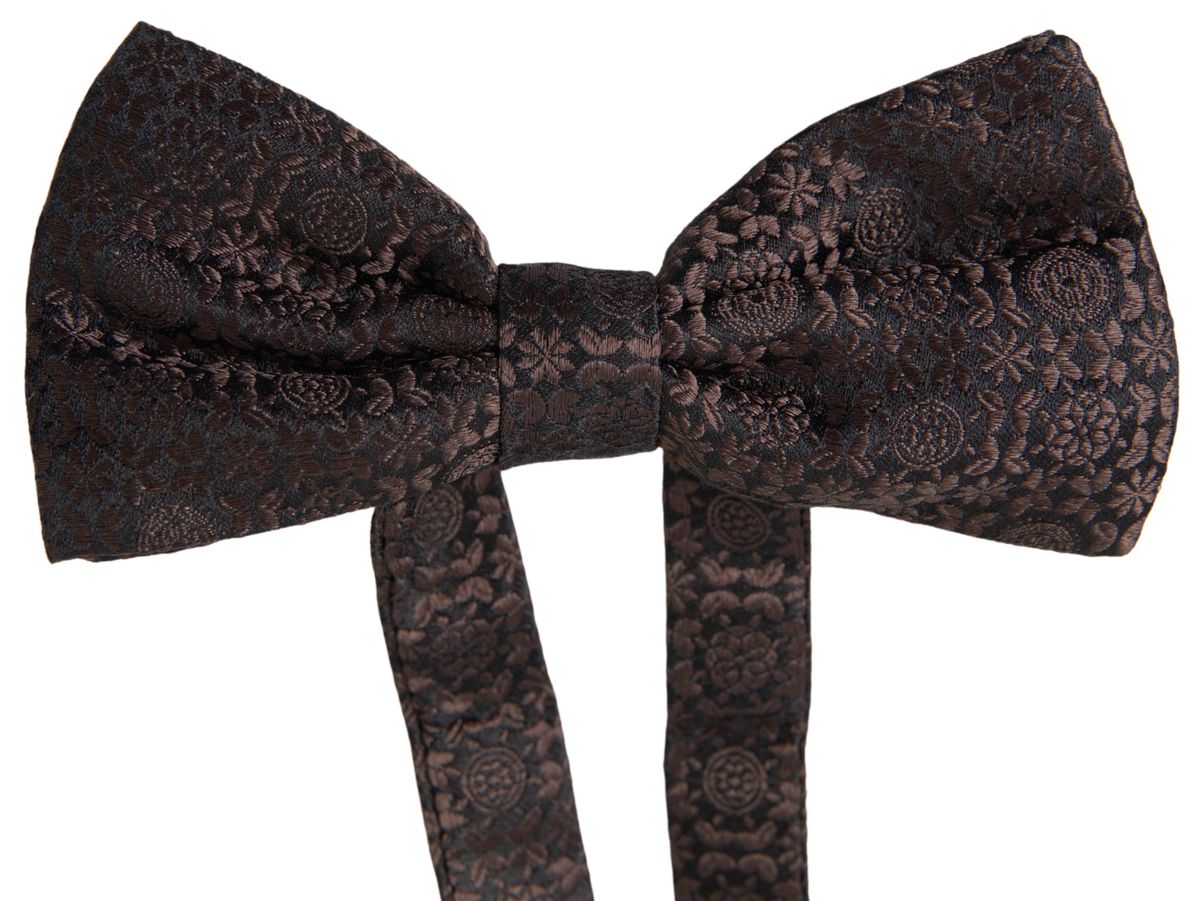 Dolce & Gabbana Elegant Silk Brown Bow Tie - KALAJ