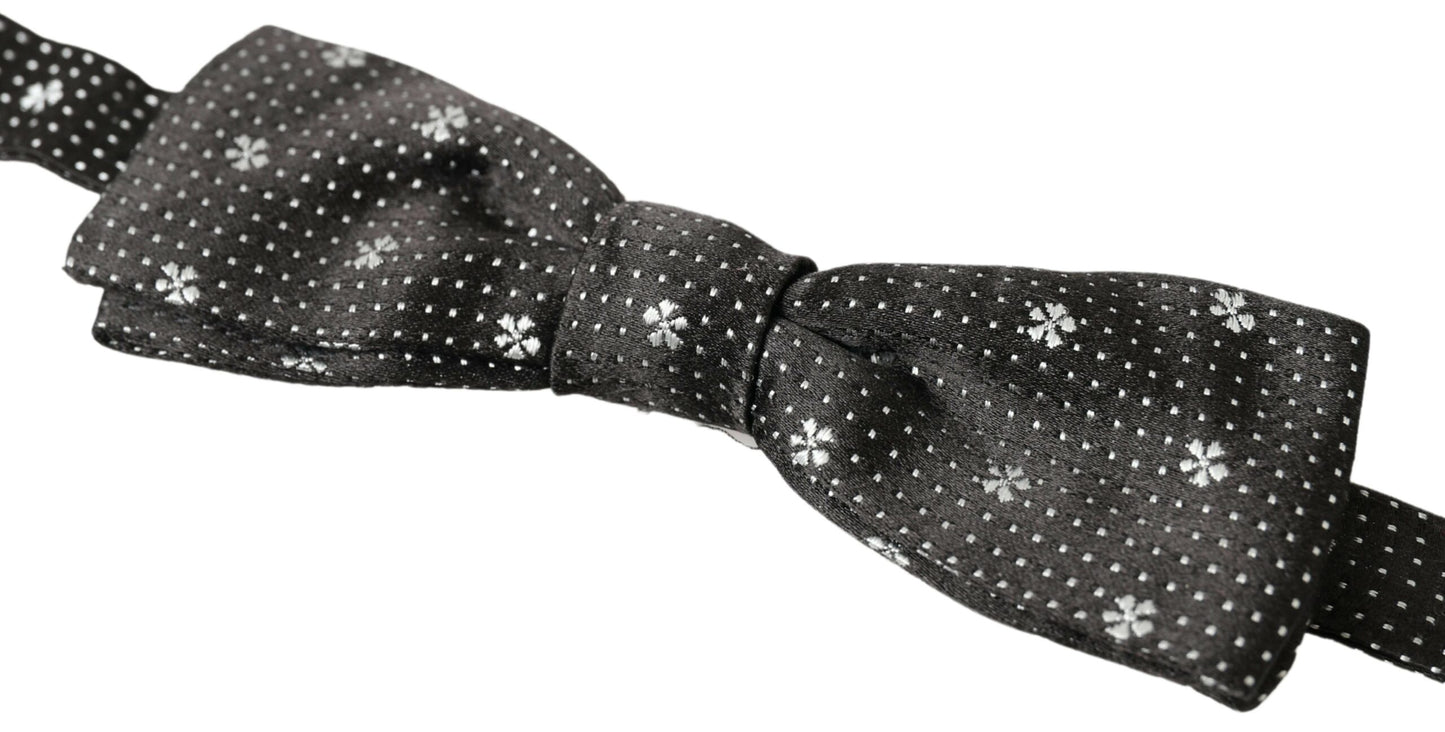 Dolce & Gabbana Elegant Black Silk Bow Tie - KALAJ