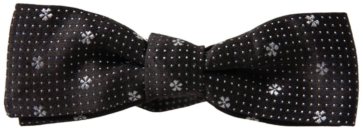 Dolce & Gabbana Elegant Black Silk Bow Tie - KALAJ