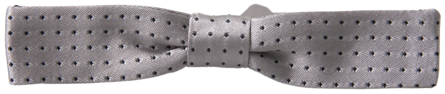 Dolce & Gabbana Elegant Grey Silk Bow Tie - KALAJ