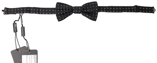 Dolce & Gabbana Elegant Black Silk Bow Tie - KALAJ