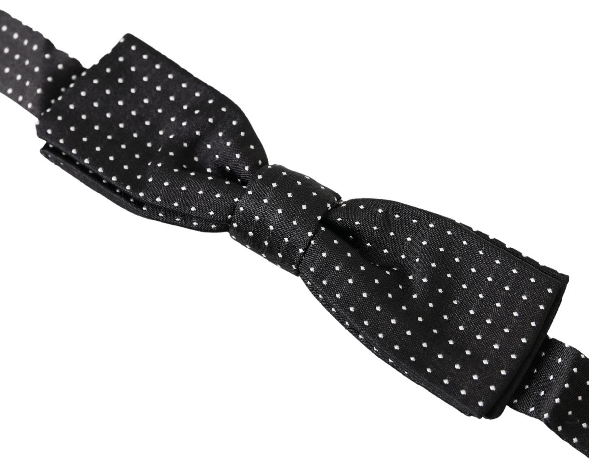 Dolce & Gabbana Elegant Silk Black Bow Tie - KALAJ