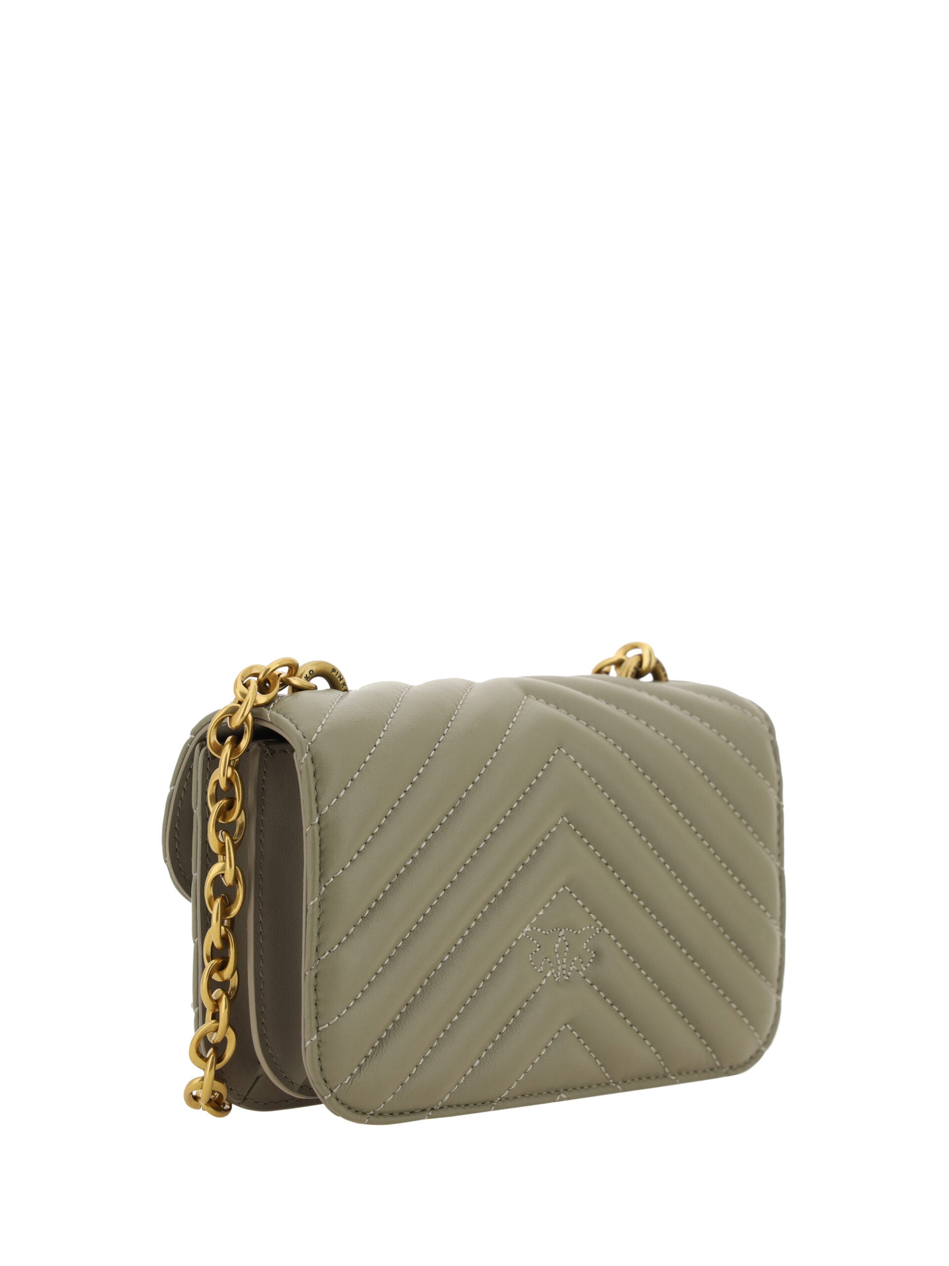 PINKO Chic Mini Love Bell Shoulder Bag in Noce Green - KALAJ