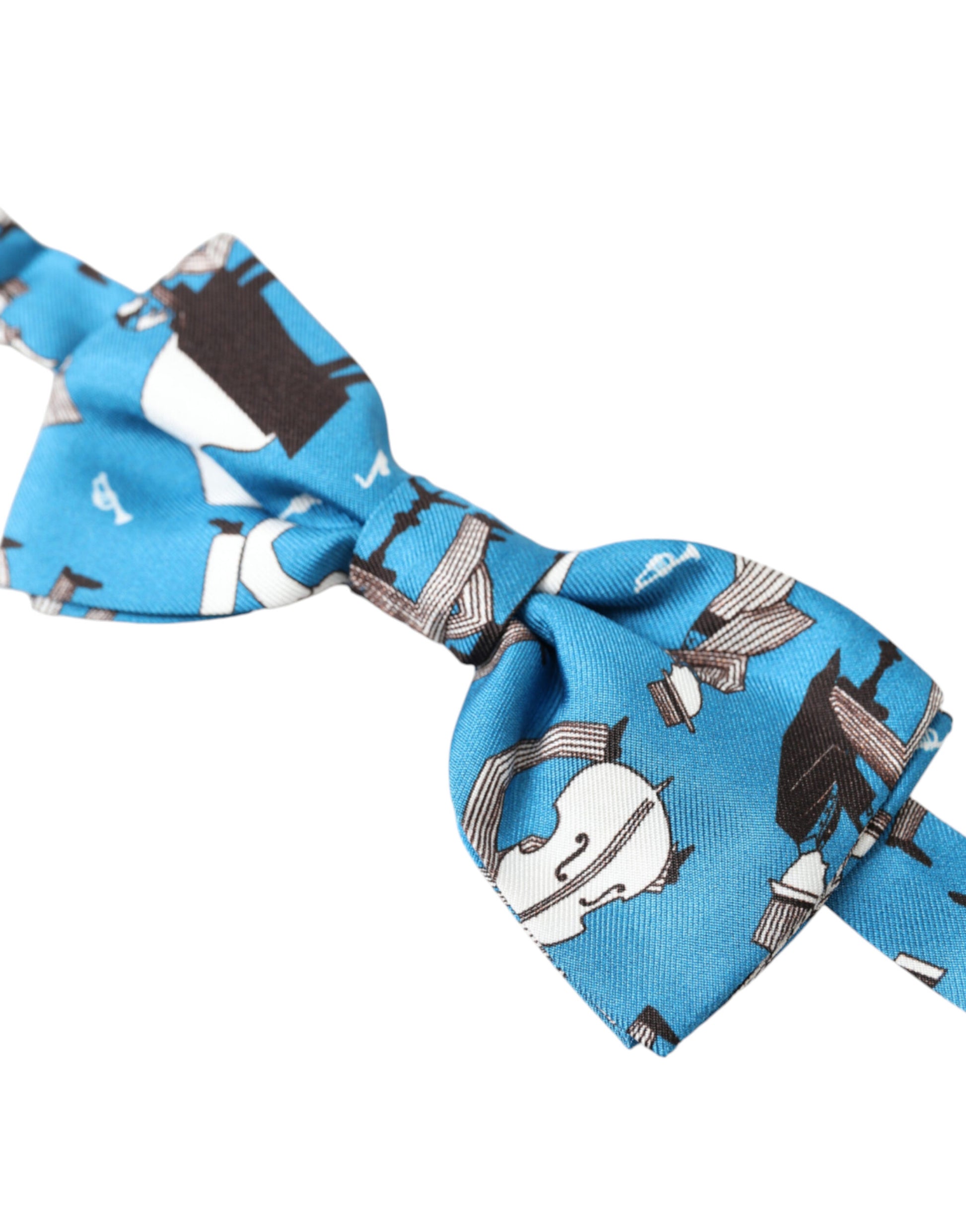 Dolce & Gabbana Elegant Silk Blue Jazz Club Bow Tie - KALAJ