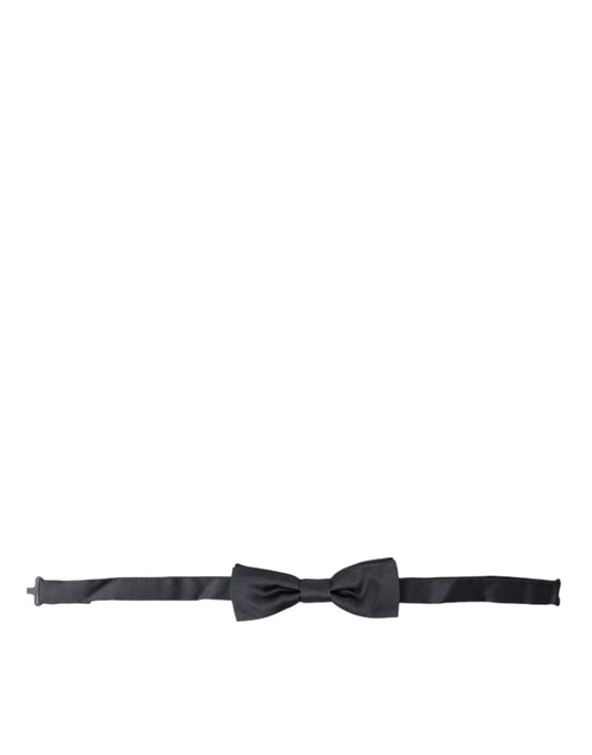 Dolce & Gabbana Elegant Anthracite Gray Silk Bow Tie - KALAJ