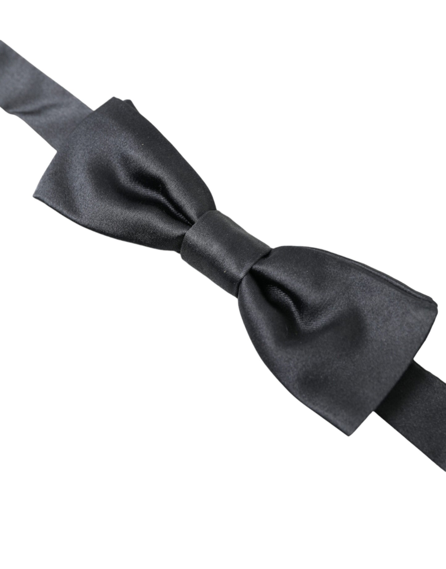 Dolce & Gabbana Elegant Anthracite Gray Silk Bow Tie - KALAJ