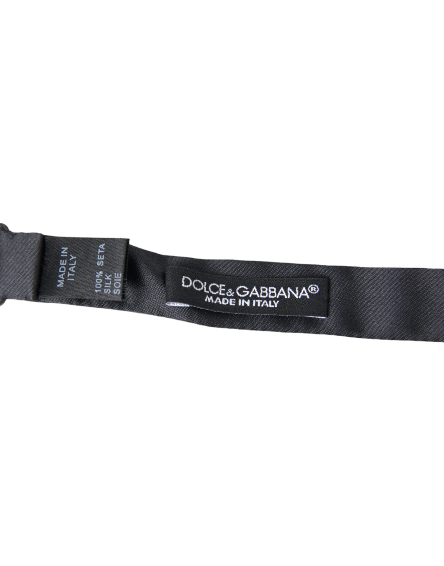 Dolce & Gabbana Elegant Anthracite Gray Silk Bow Tie - KALAJ