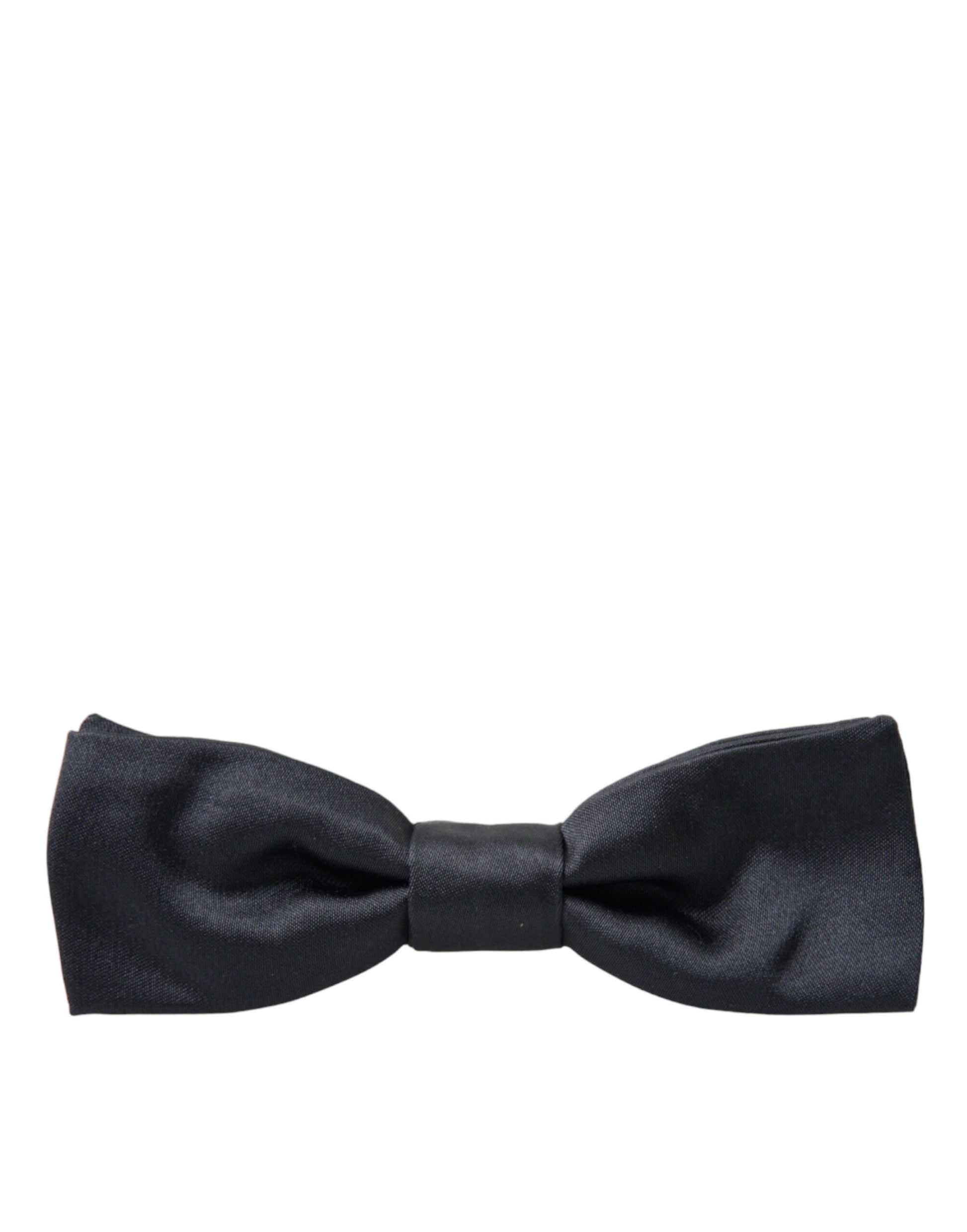 Dolce & Gabbana Elegant Anthracite Gray Silk Bow Tie - KALAJ