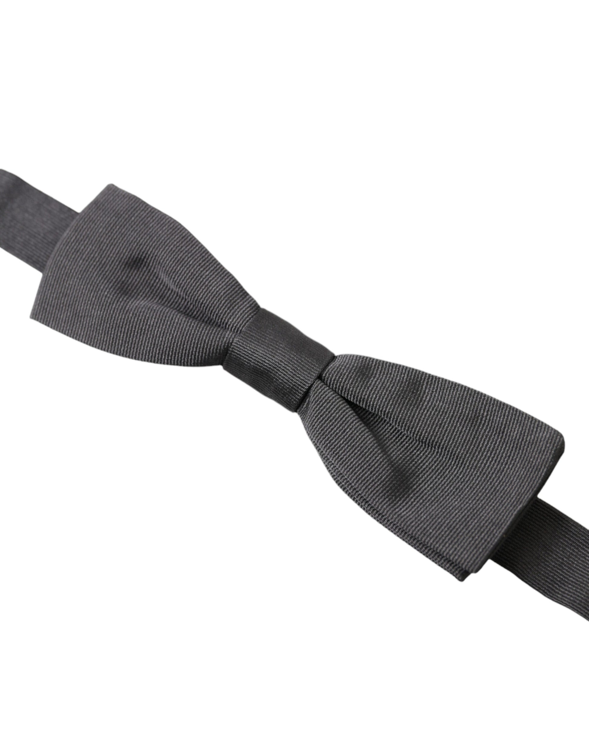 Dolce & Gabbana Elegant Silk Dark Gray Bow Tie - KALAJ