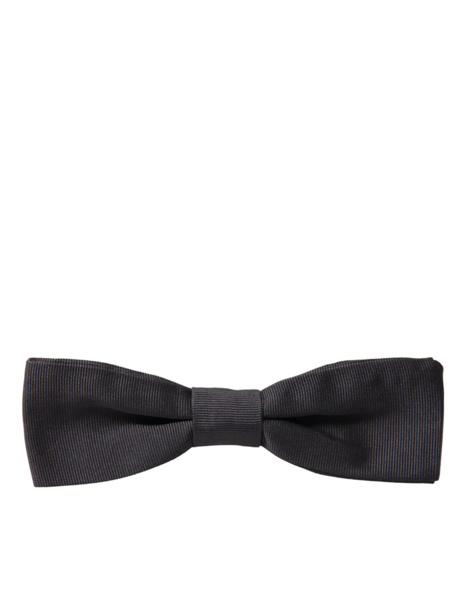 Dolce & Gabbana Elegant Silk Dark Gray Bow Tie - KALAJ