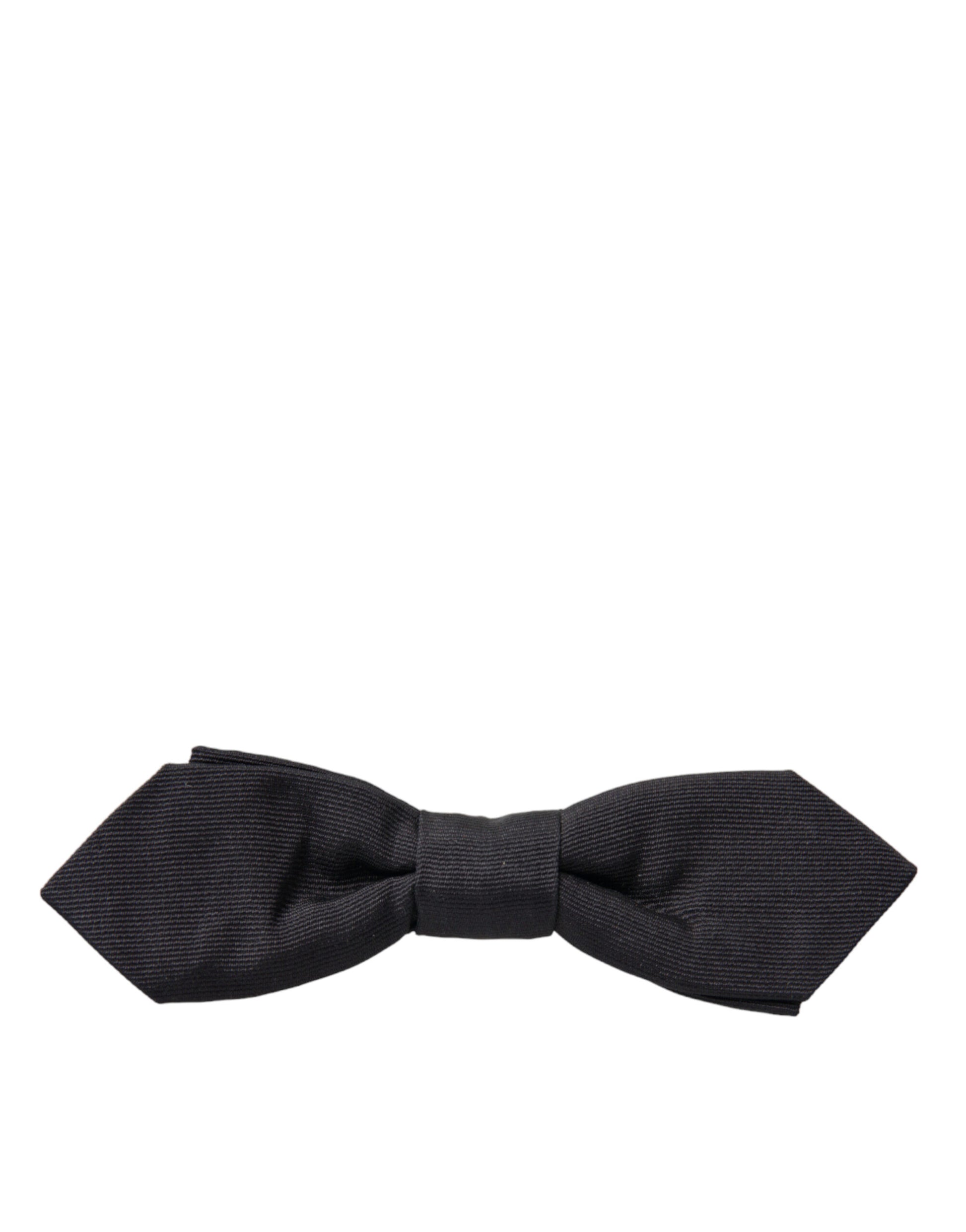 Dolce & Gabbana Elegant Silk Black Bow Tie - KALAJ