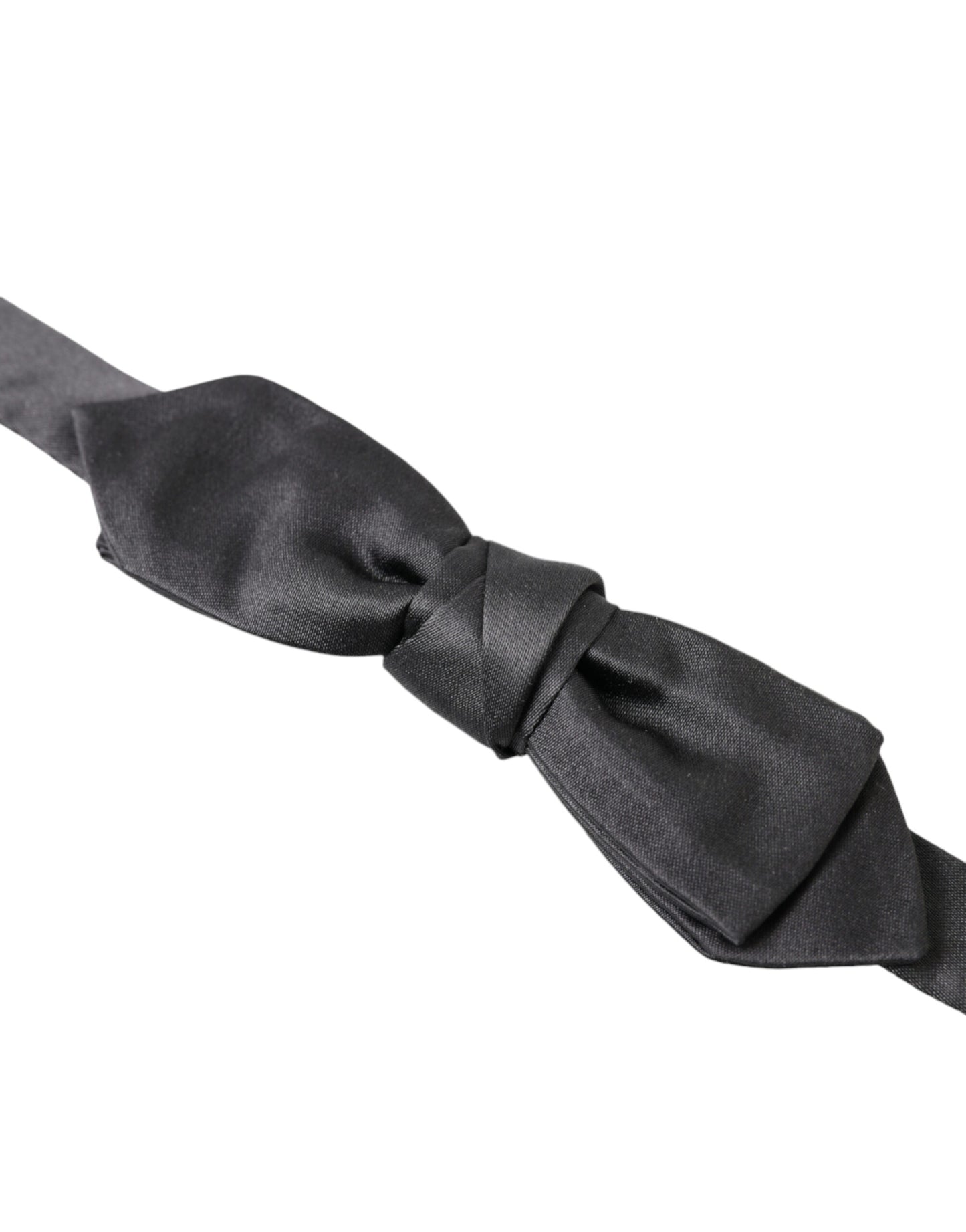 Dolce & Gabbana Elegant Anthracite Silk Bow Tie - KALAJ