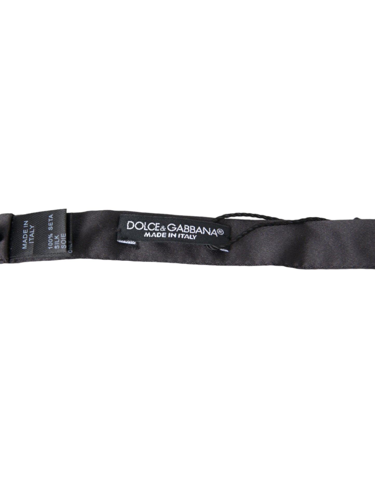 Dolce & Gabbana Elegant Anthracite Silk Bow Tie - KALAJ