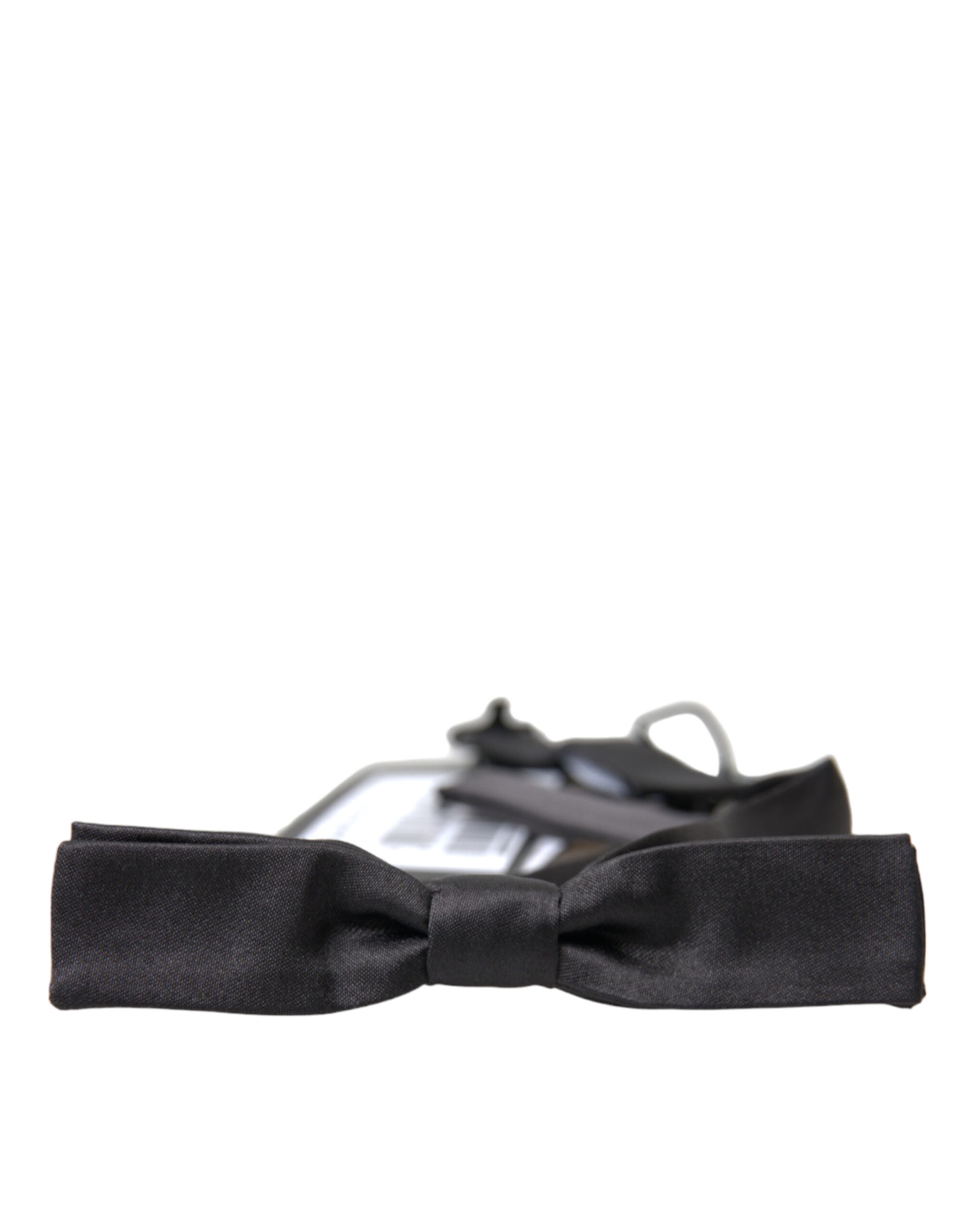 Dolce & Gabbana Elegant Dark Grey Silk Bow Tie - KALAJ