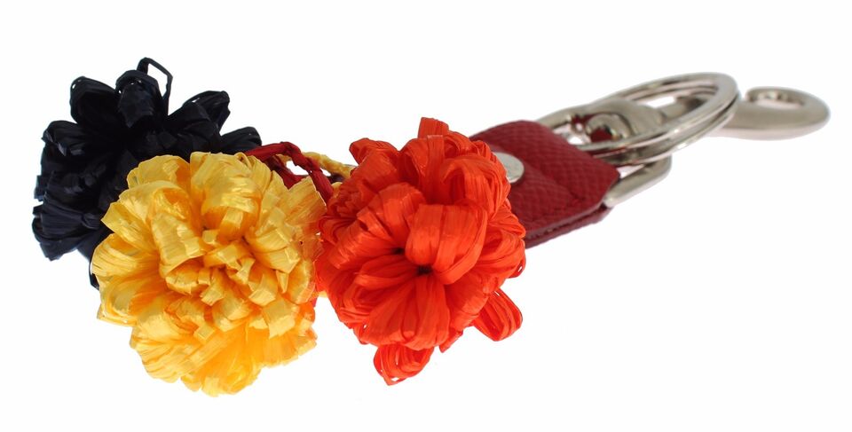 Dolce & Gabbana Multicolor Sicily Raffia Leather Keychain - KALAJ