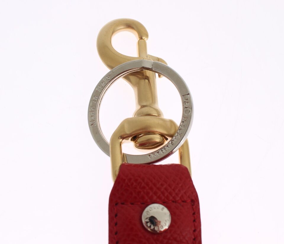 Dolce & Gabbana Chic Multicolor Raffia Leather Keychain - KALAJ